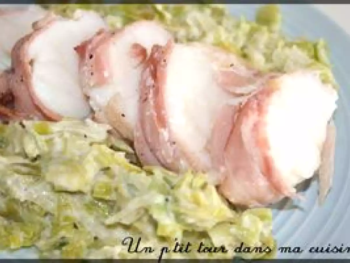 P'tits médaillons de lotte sur fondue de poireaux