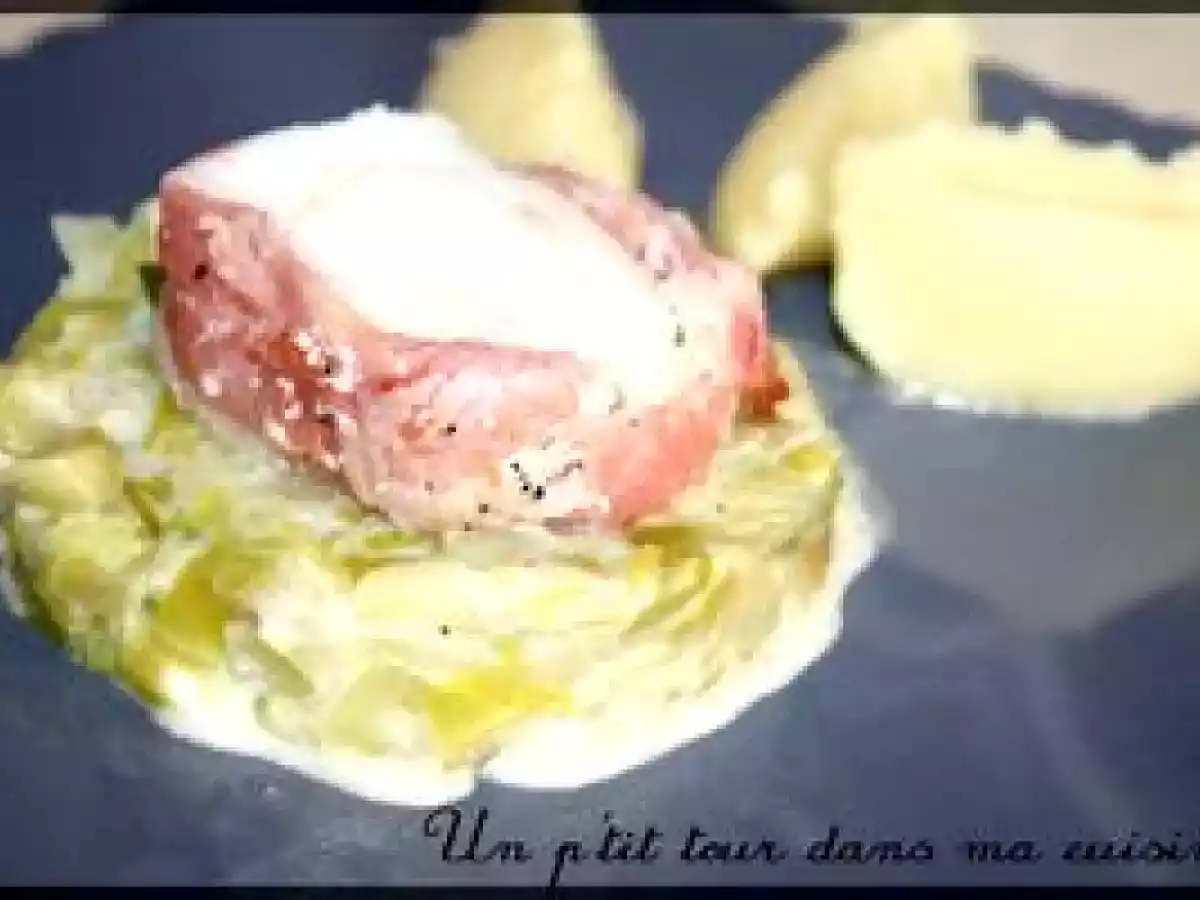 P'tits médaillons de lotte sur fondue de poireaux - photo 2