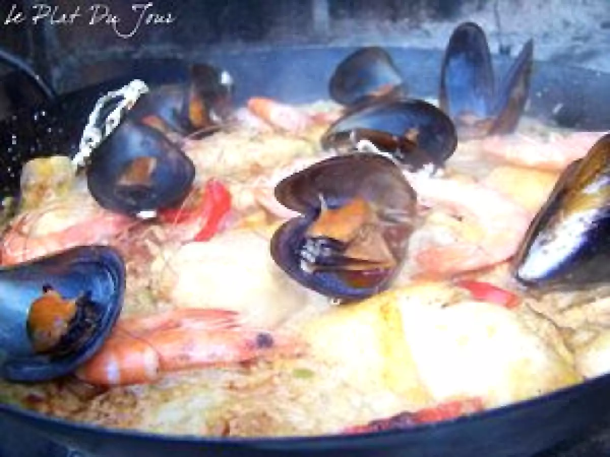 Paëlla au feu de bois