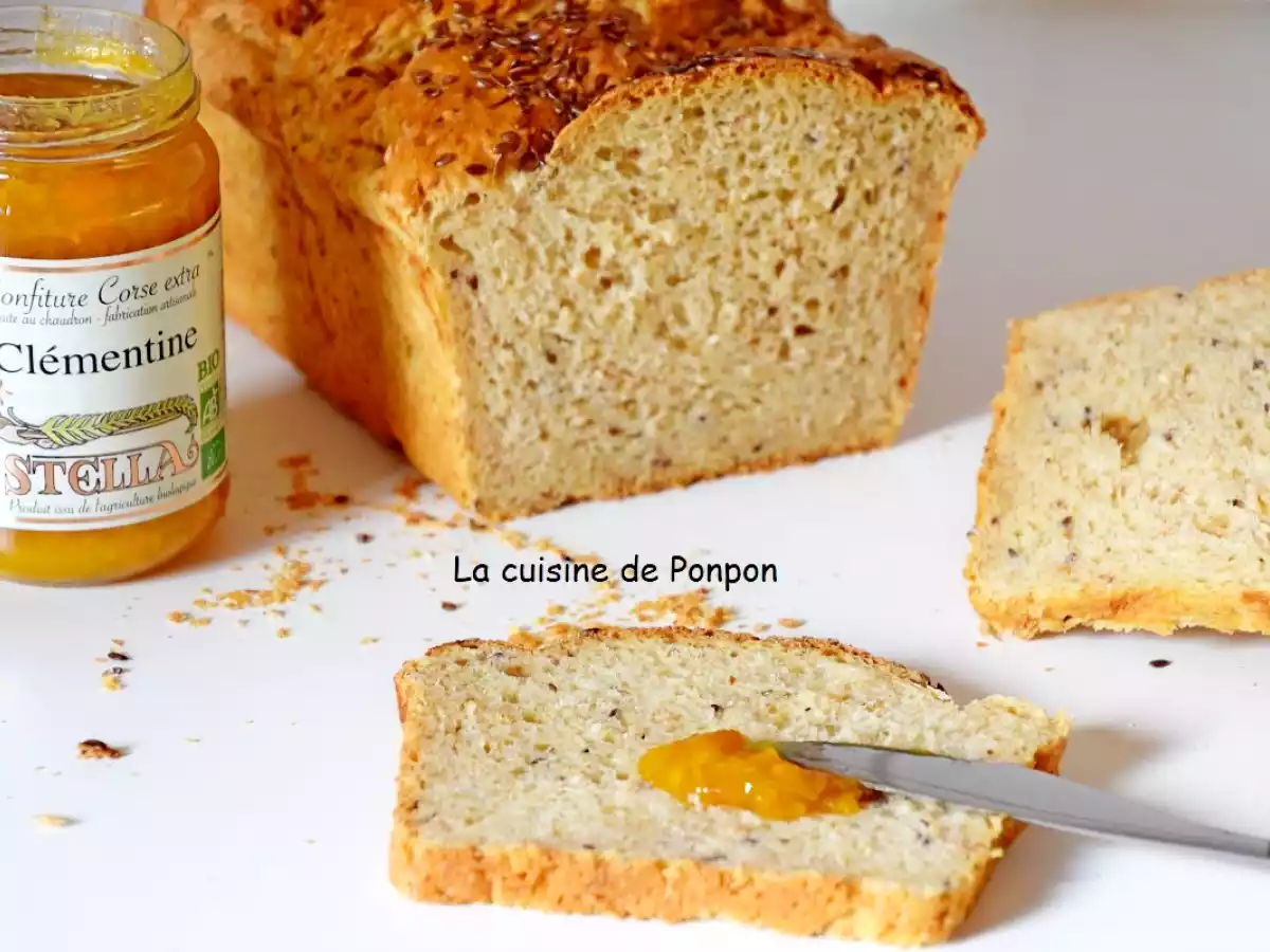 Pain au lait, aux graines de lin et linette, sans beurre