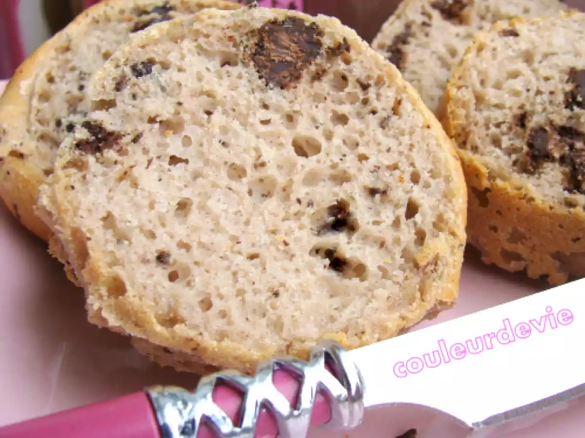 Pain au yaourt, farine de châtaignes et pépites de chocolat