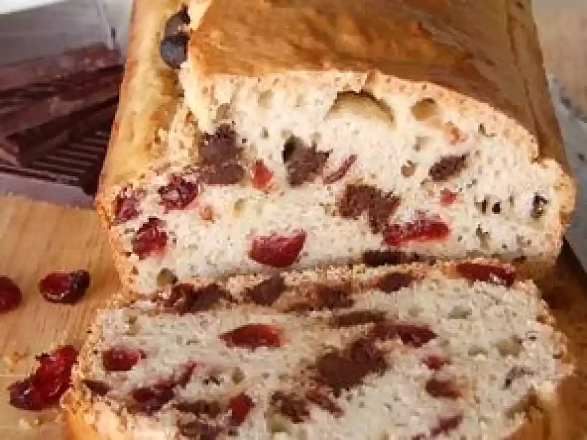 Pain choco-canneberges sans gluten, ni lactose, pour le temps des fêtes