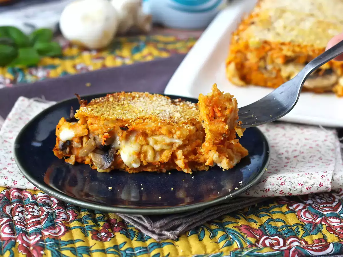 Pain de viande au potiron, champignons et scamorza : moelleux, filant et croustillant - photo 2
