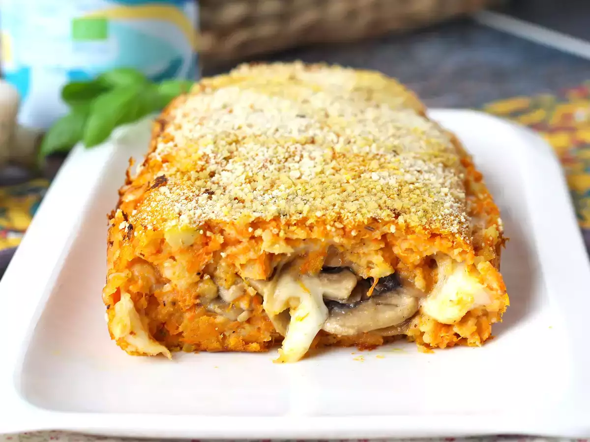 Pain de viande au potiron, champignons et scamorza : moelleux, filant et croustillant - photo 3