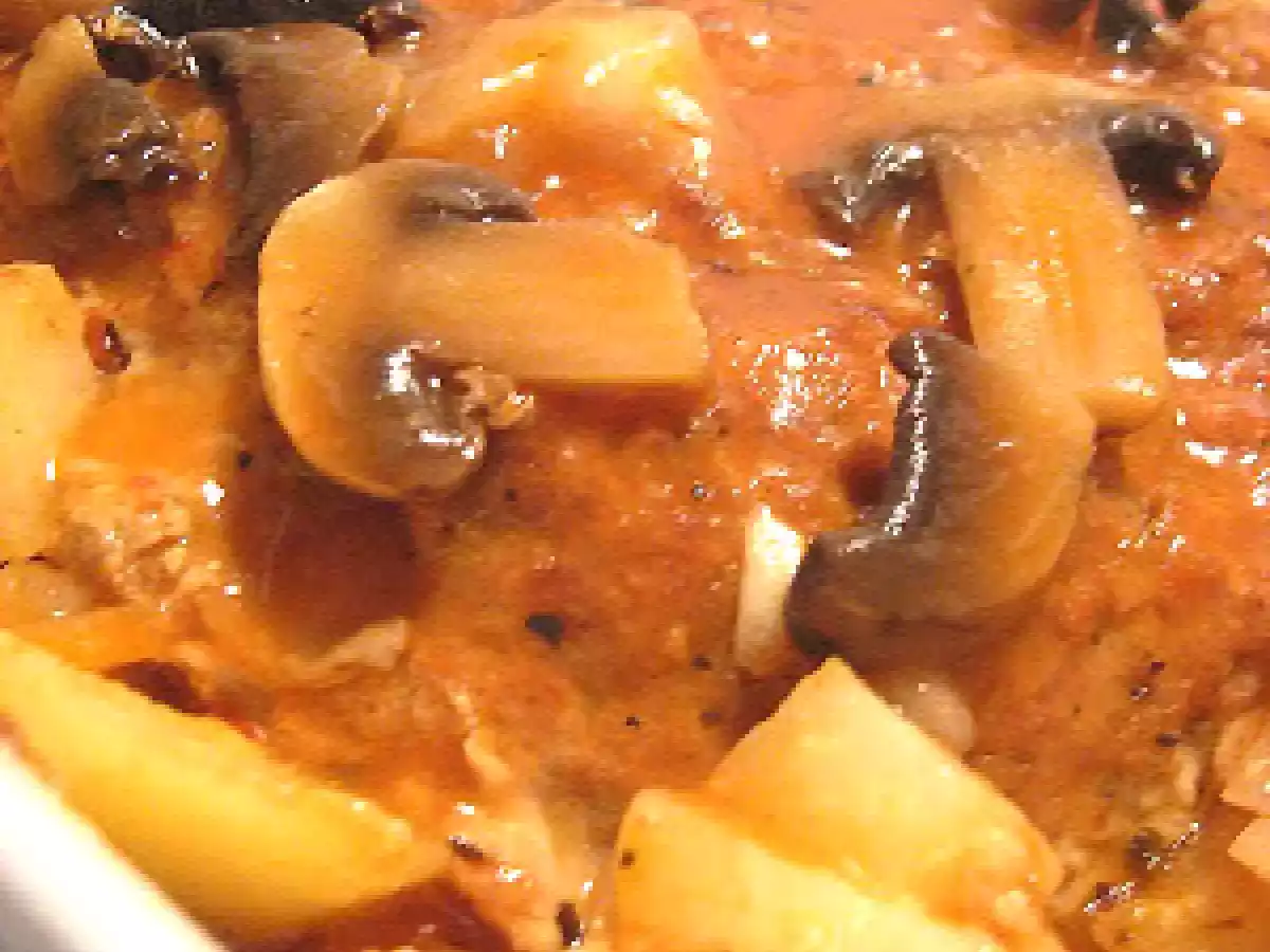 Pain de viande au poulet, sauce aux champignons