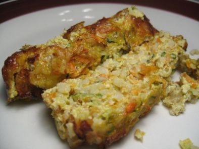 Pain-omelette au riz et légumes