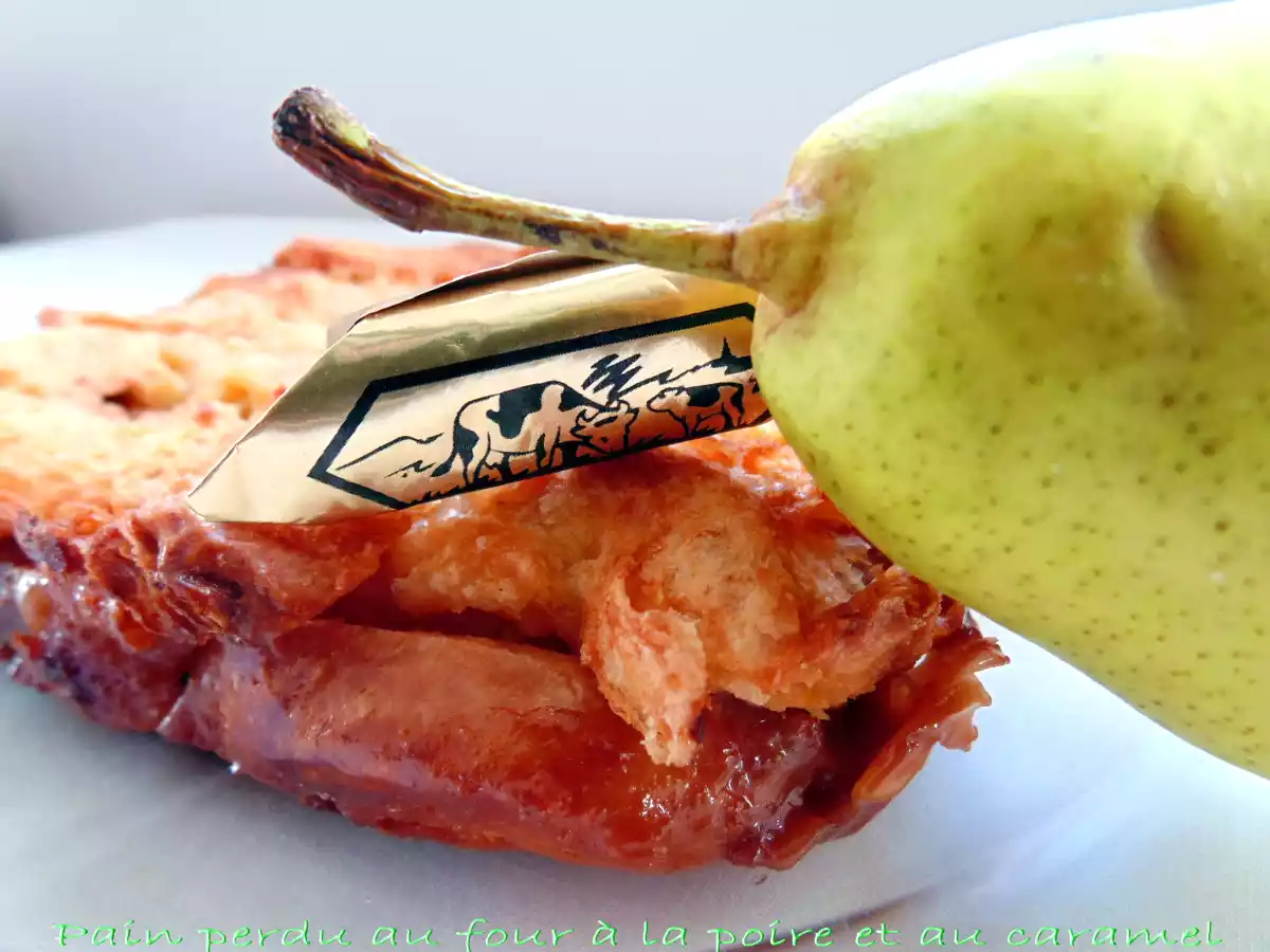 Pain perdu au four à la poire et au caramel - photo 2