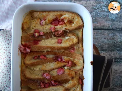 Pain perdu au four, topping pralines roses, recette ultra gourmande, photo 4