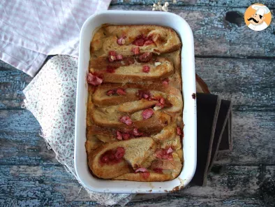 Pain perdu au four, topping pralines roses, recette ultra gourmande, photo 2