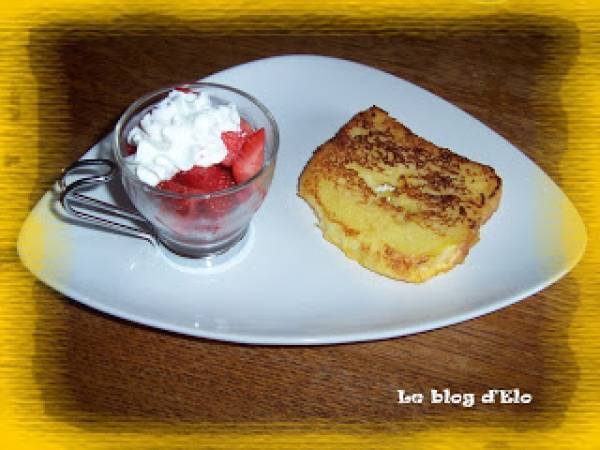 Pain perdu au fraises chantilly...