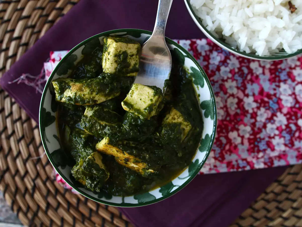 Palak tofu : curry indien aux épinards et tofu