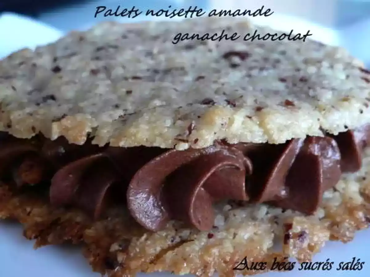 Palets noisette amande, ganache chocolat