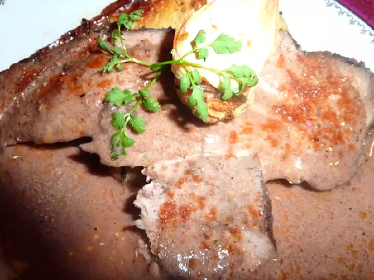 Palette de porc et sa sauce au beaujolais et parmesan - photo 3