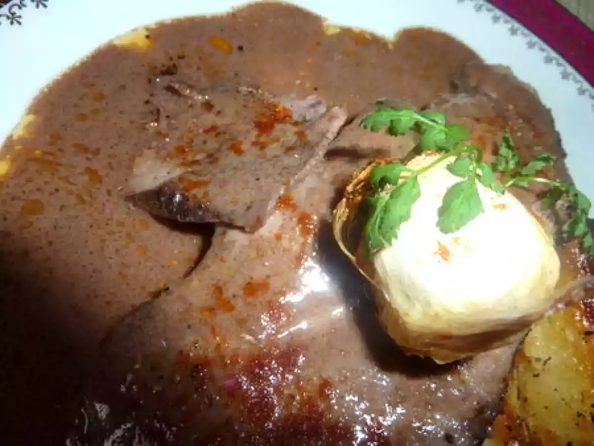 Palette de porc et sa sauce au beaujolais et parmesan - photo 4