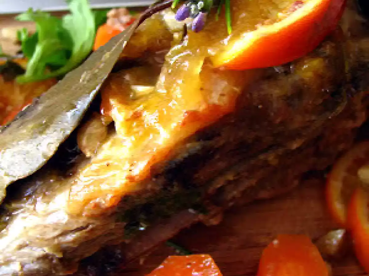 Palette de porc, poivre long et marmelade de clémentines