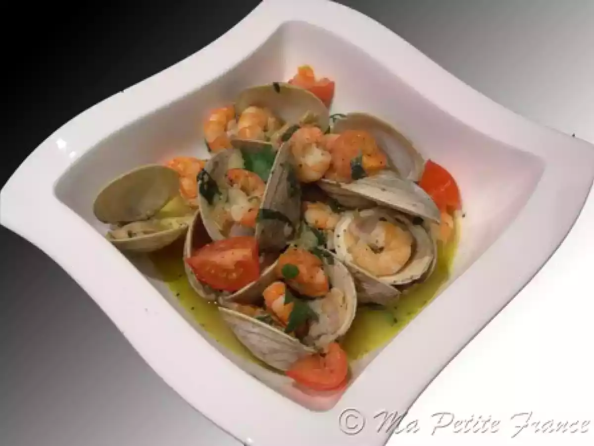 Palourdes et Crevettes à la méditerranéenne