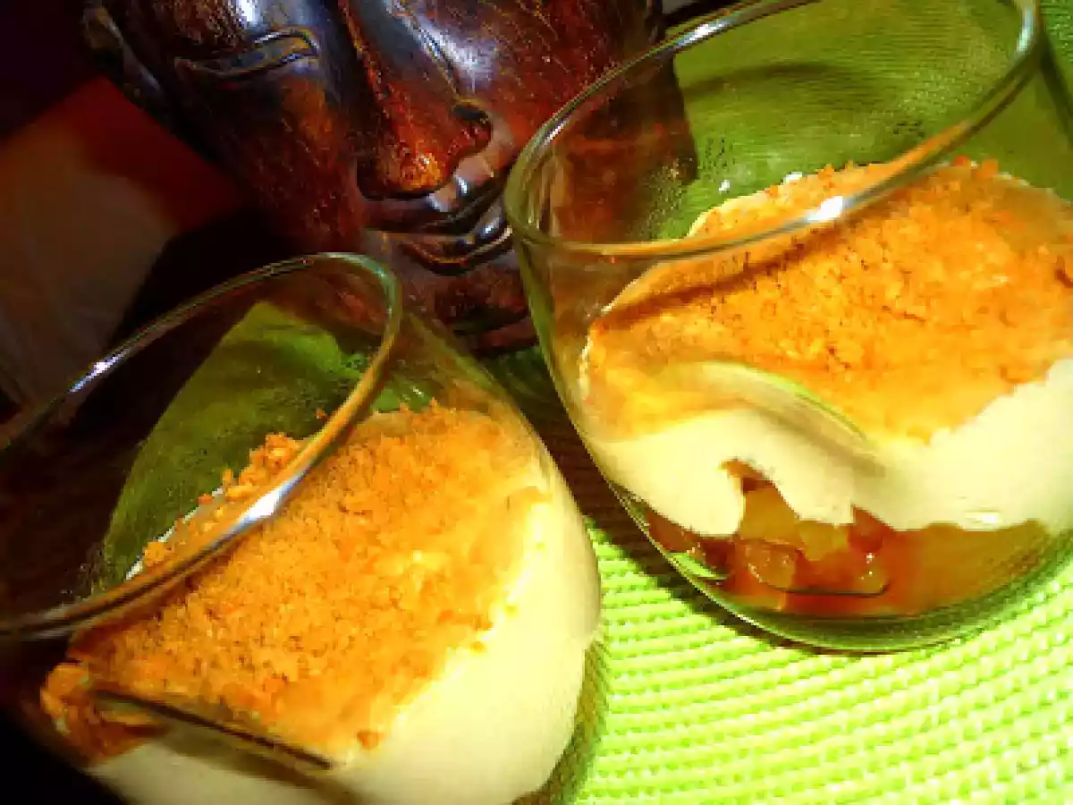 Pana cotta à la cannelle sur lit de pommes-caramel (3, 5 pp)