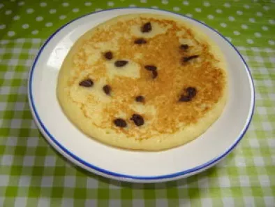 Pancakes aux pépites de chocolat à la faisselle, lait de soja et farine de riz
