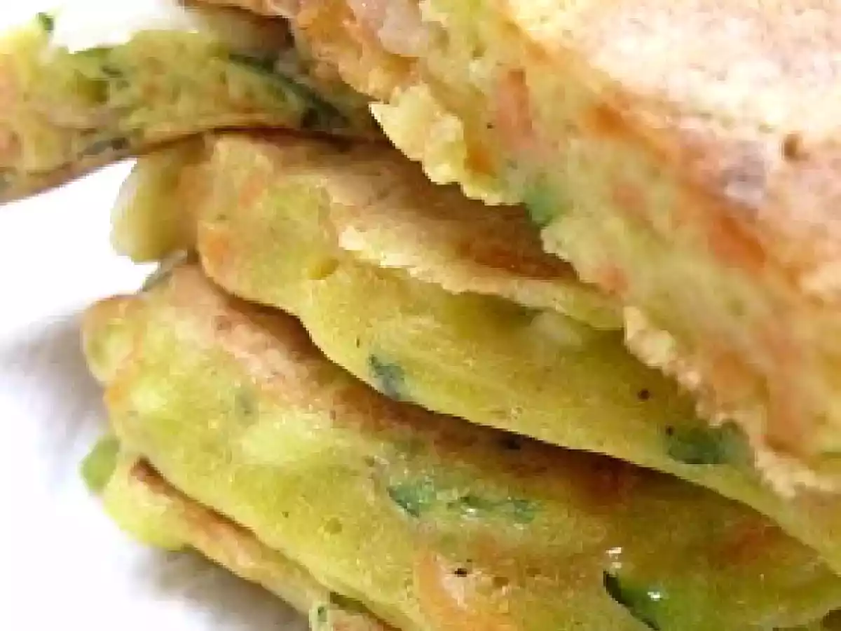 Pancakes salés carottes, courgettes, saumon fumé et mozzarella
