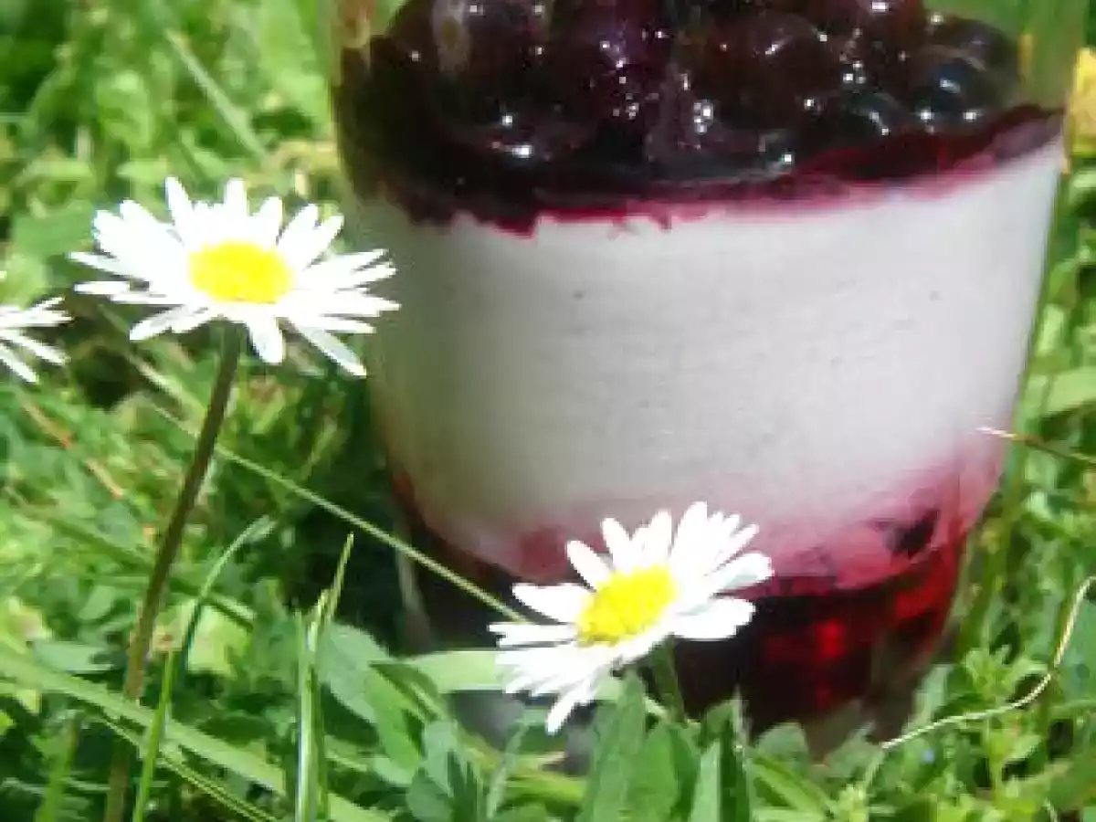Panna Cotta au cassis dans de petites vérines, c'est l'été !