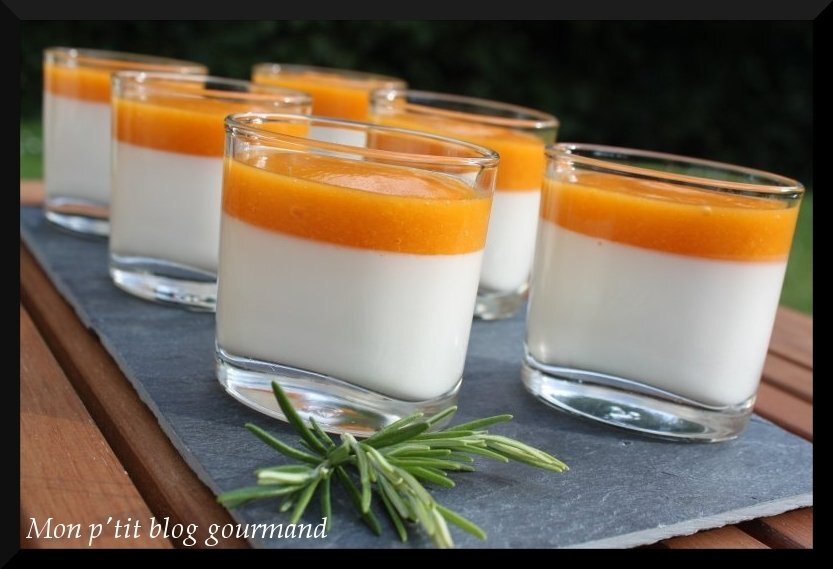 Panna cotta au romarin et coulis d'abricot Recette Ptitchef