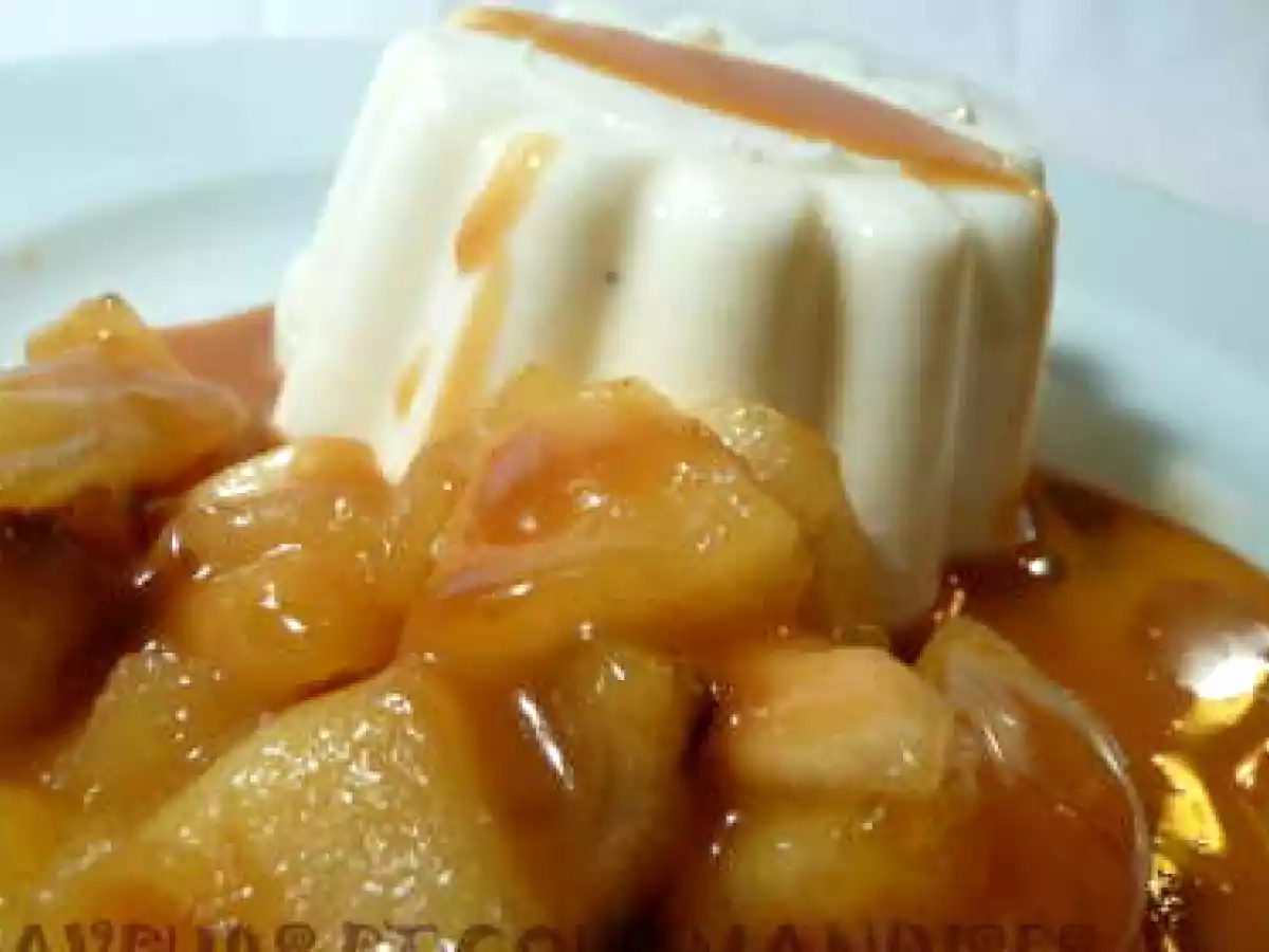 Panna Cotta aux pommes et caramel salé.