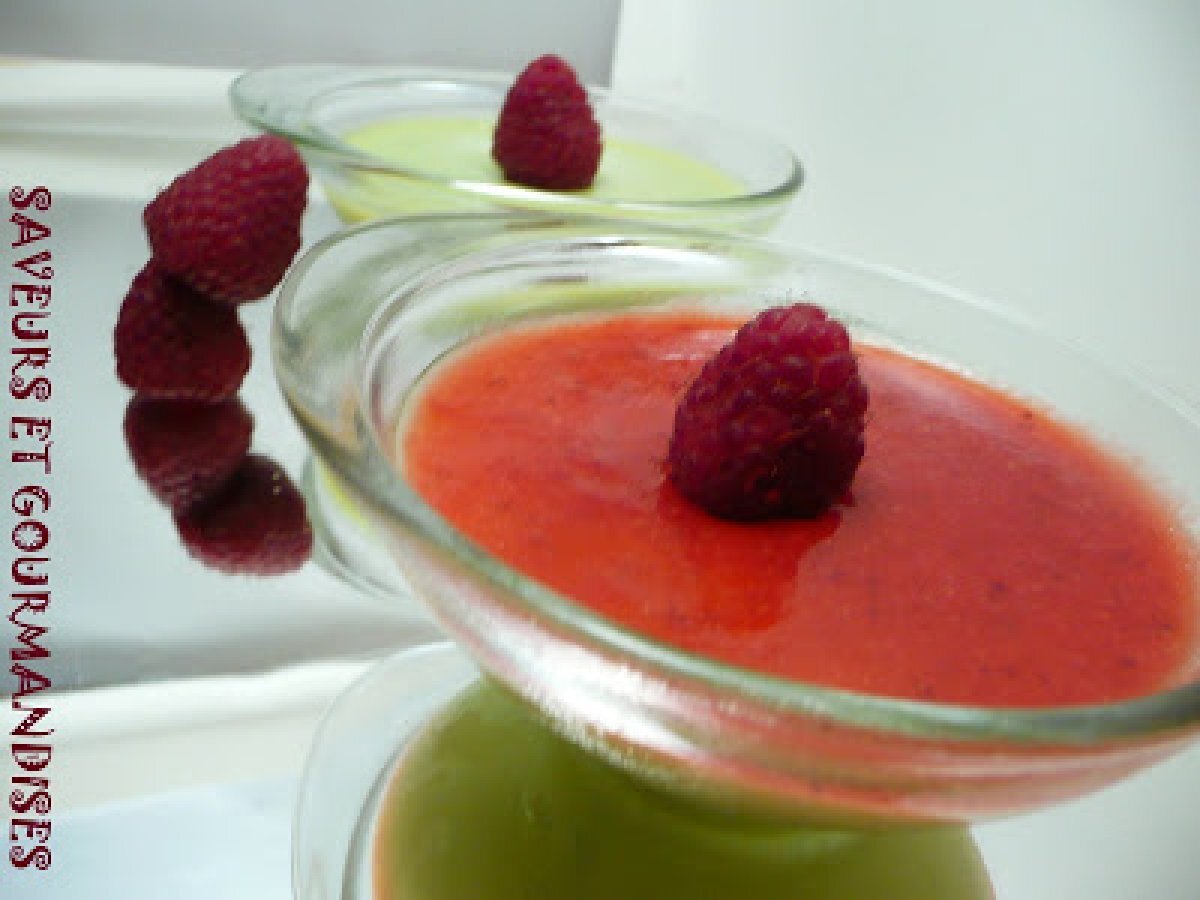 Panna cotta avocatframboises. Recette Ptitchef