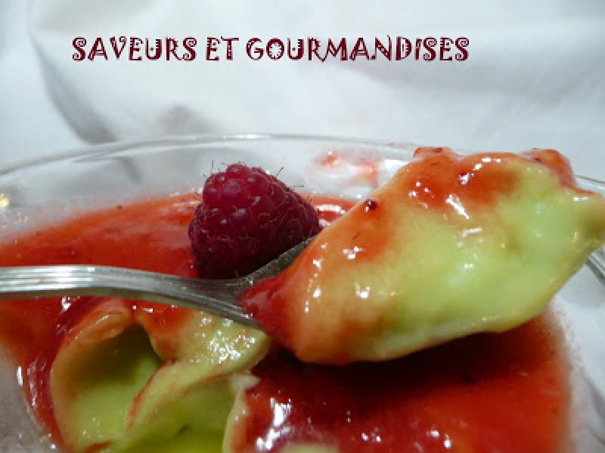 Panna cotta avocatframboises. Recette Ptitchef