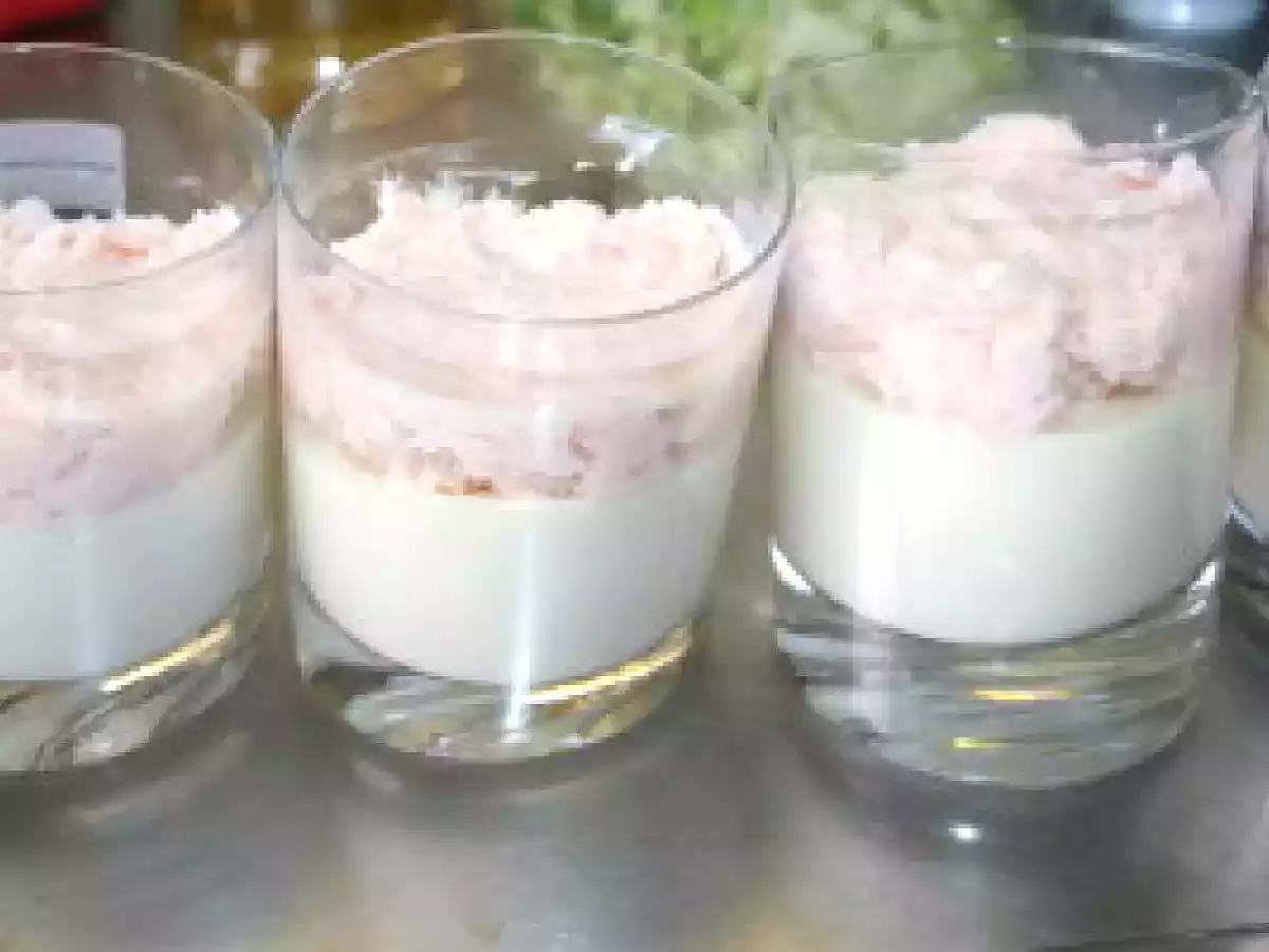 Panna cotta d'asperges, fromage de chèvre au saumon, tartare de grany - photo 2