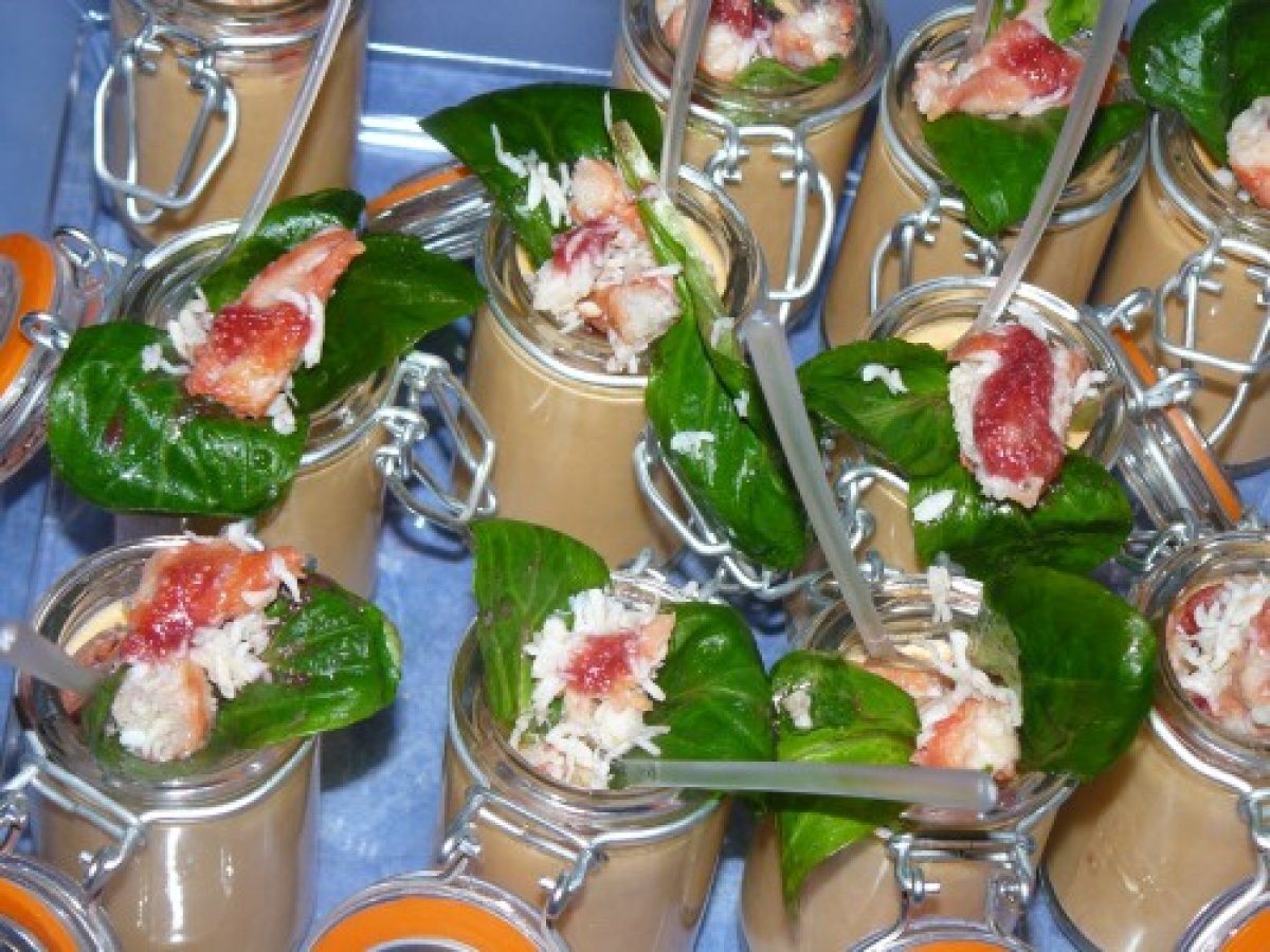 Recette de panna cotta bisque de homard et crabe