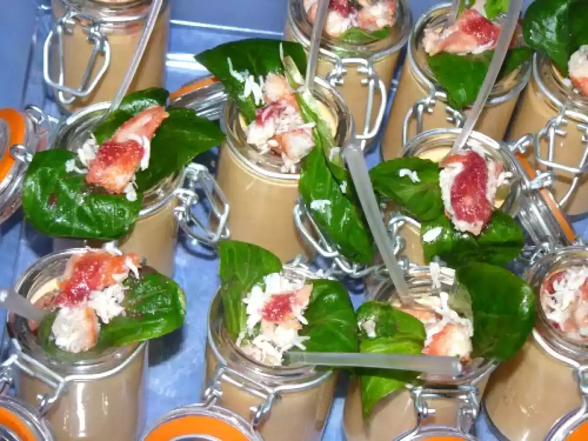 Panna cotta de bisque de homard au crabe