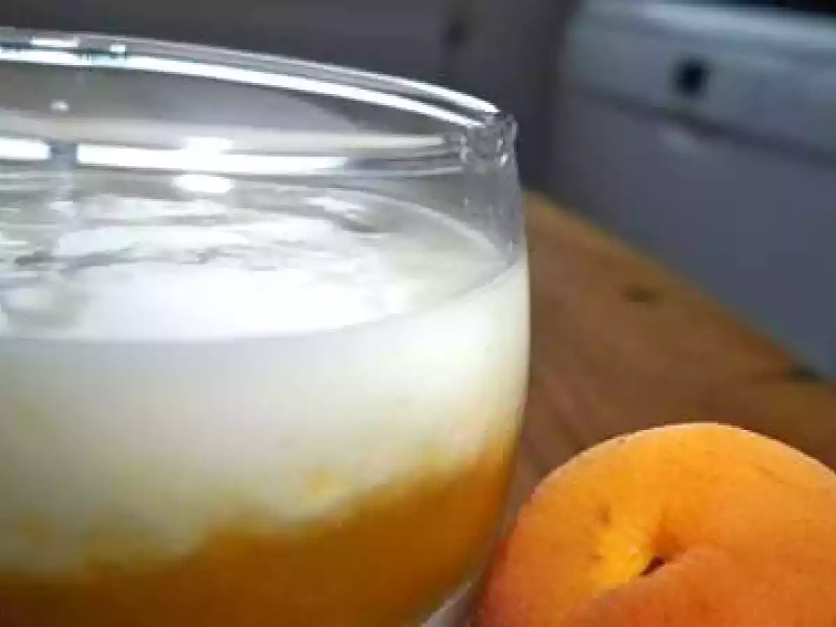 Panna cotta de faisselle au miel de lavande sur son lit abricots