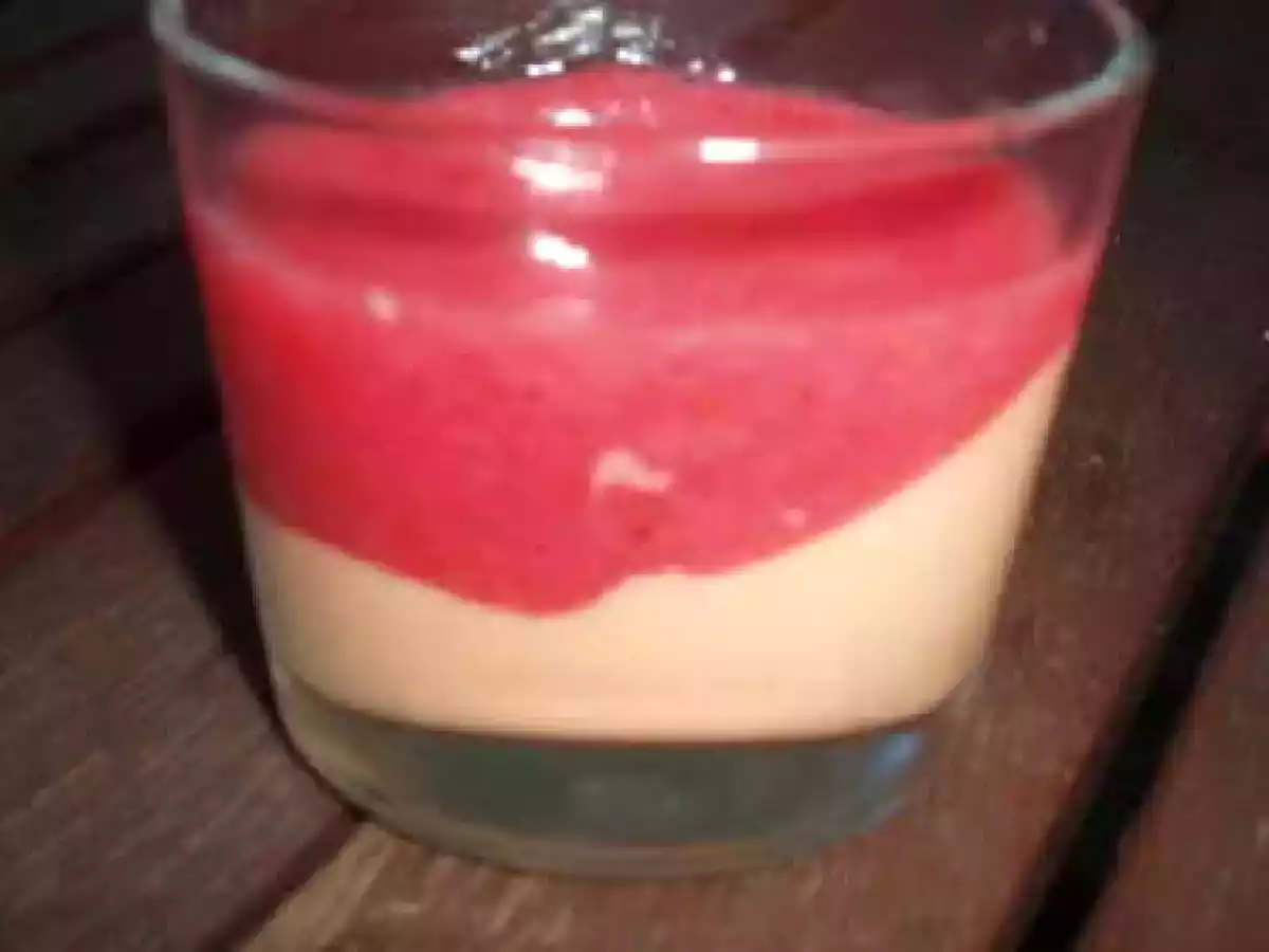 Panna cotta de patate douce et son coulis de fraises