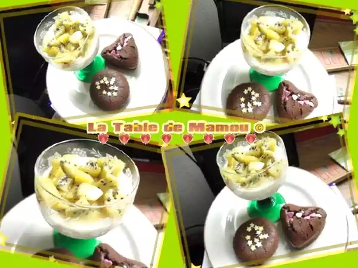 Panna cotta vanillée, compotée de kiwis