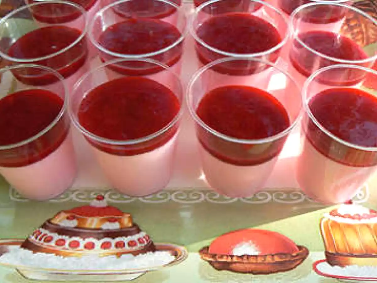 Pannacotta à la rose, coulis de framboises - photo 2