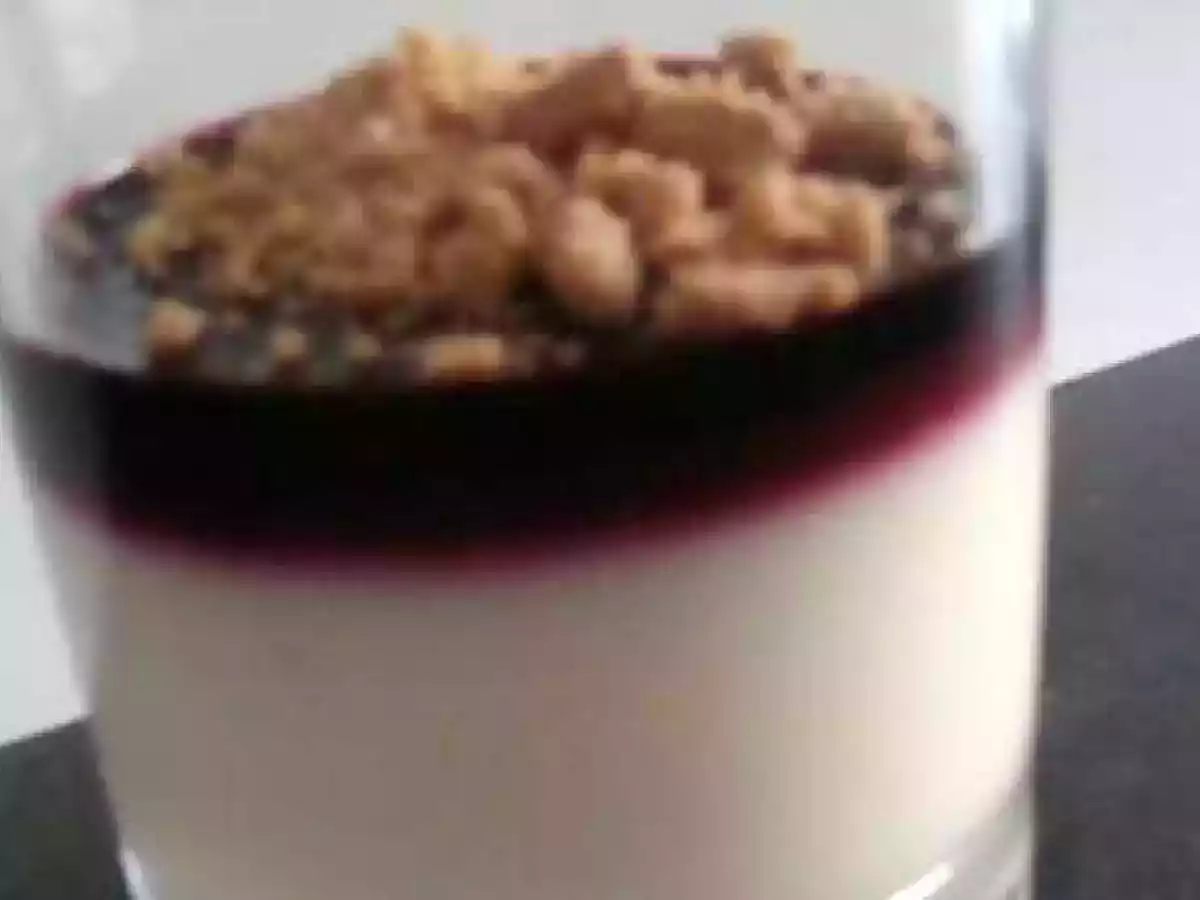 PANNACOTTA AU YAOURT CITRON GELEE DE MYRTILLES CRUMBLE SPECULOS
