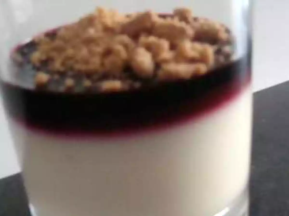 PANNACOTTA AU YAOURT CITRON GELEE DE MYRTILLES CRUMBLE SPECULOS - photo 2