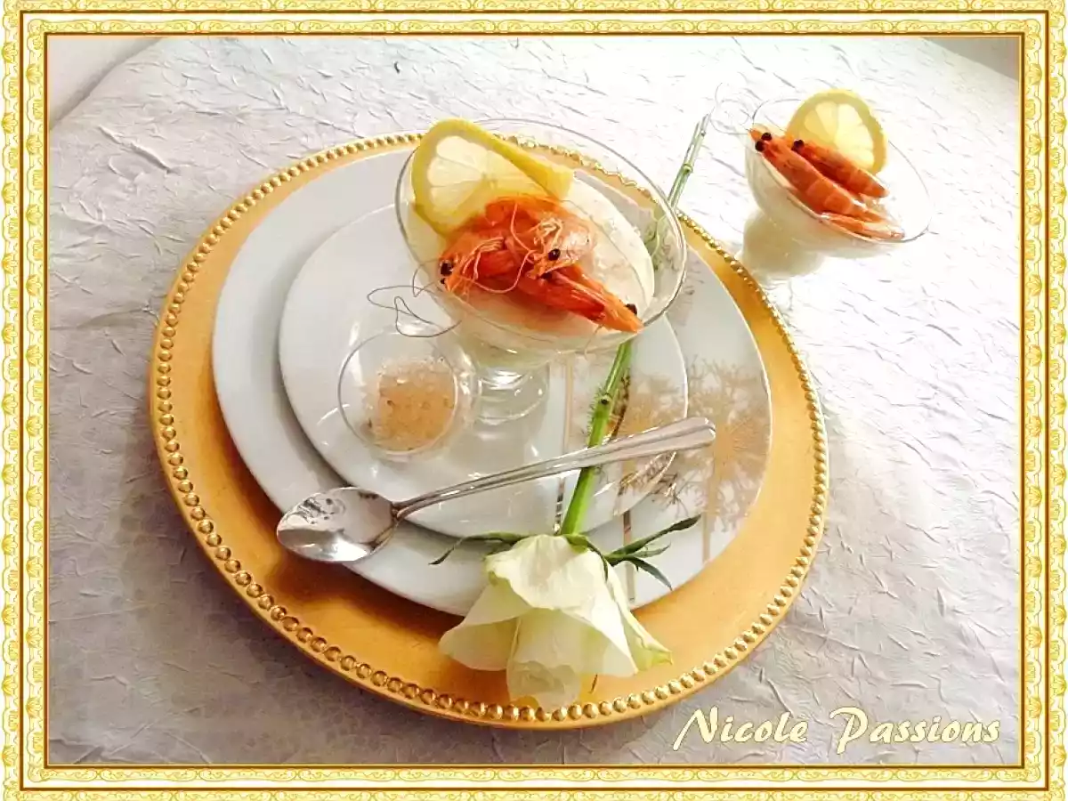 Pannacotta lait de coco crevettes