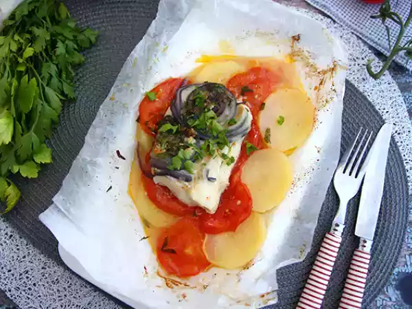 Recette Papillote de cabillaud