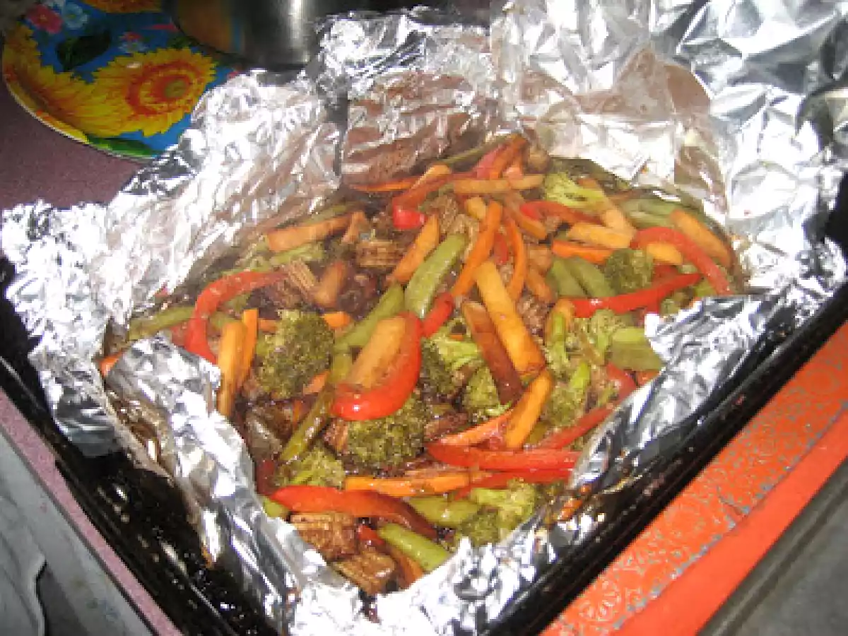 Papillote de légumes à l'orientale