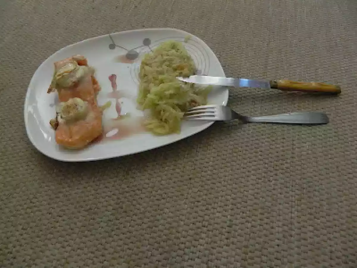 Papillote de saumon au chèvre chaud et miel