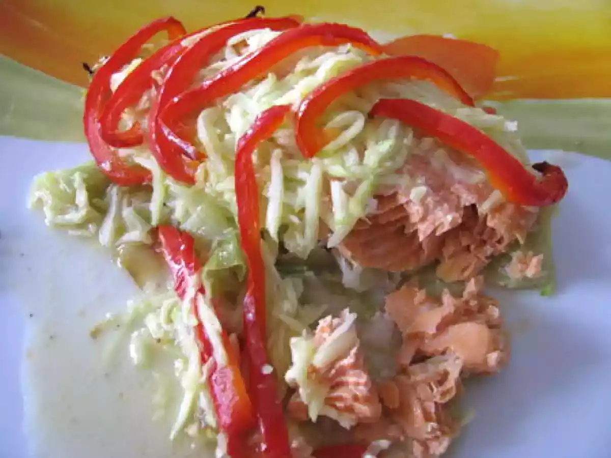 Papillote de saumon aux petits légumes