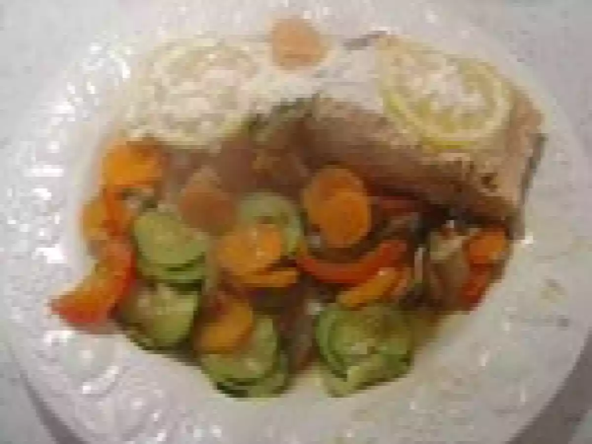 Papillote de saumon aux petits légumes