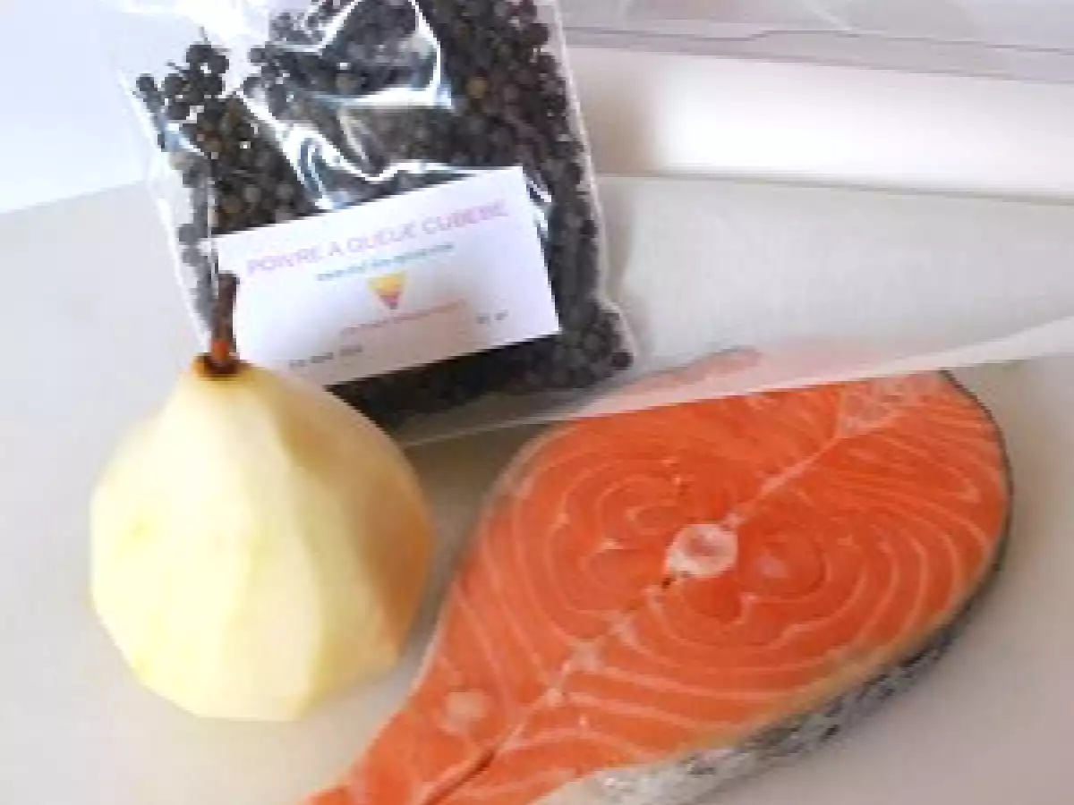 Papillote (papier spécial) de saumon, poires et poivre... - photo 4