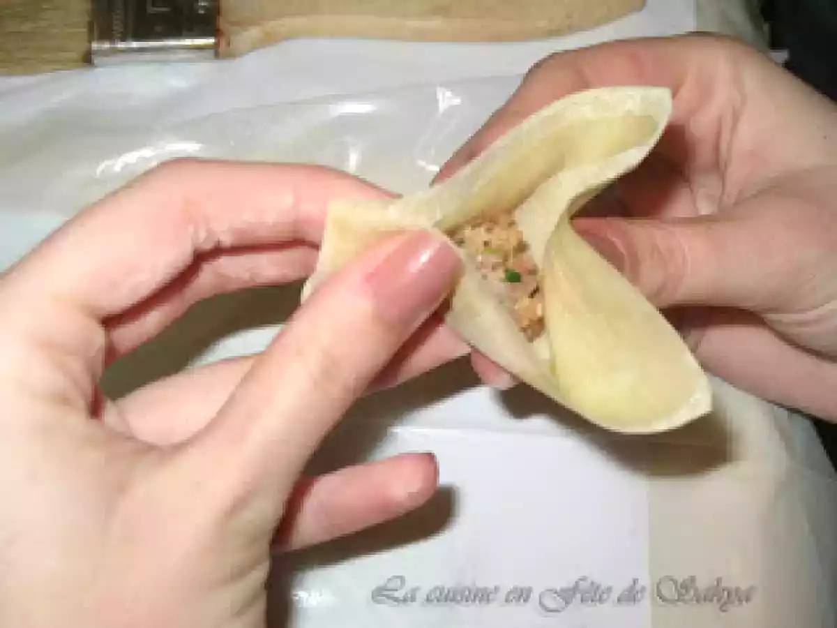 Papillotes asiatiques au porc et aux épinards avec sa sauce - photo 4