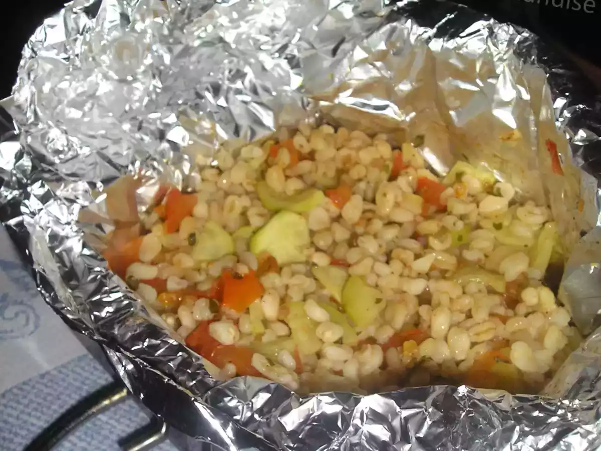 Papillotes d'ébly aux 2 légumes