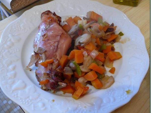 Papillotes de lapin aux pruneaux et carottes