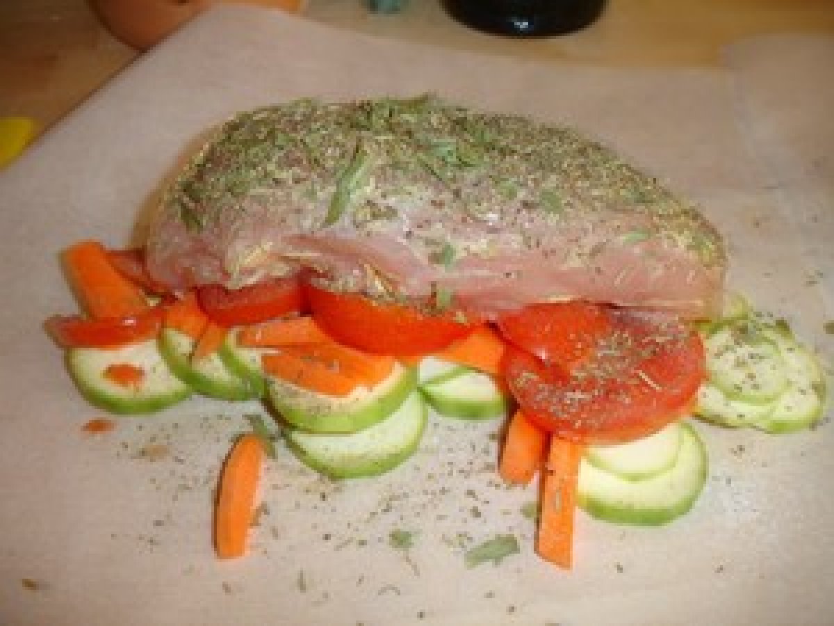 Recette de papillotes de poulet aux herbes et légumes