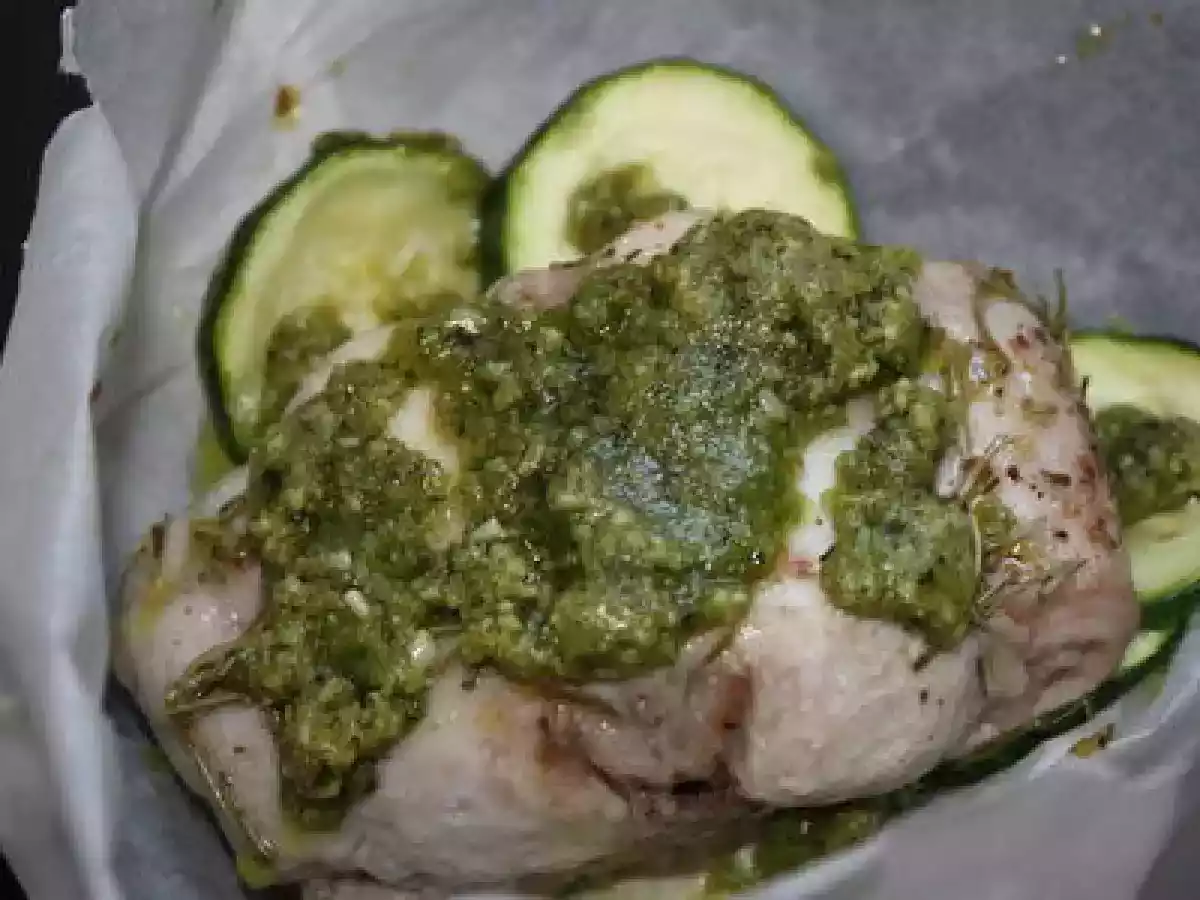 Papillotes de râble au pesto