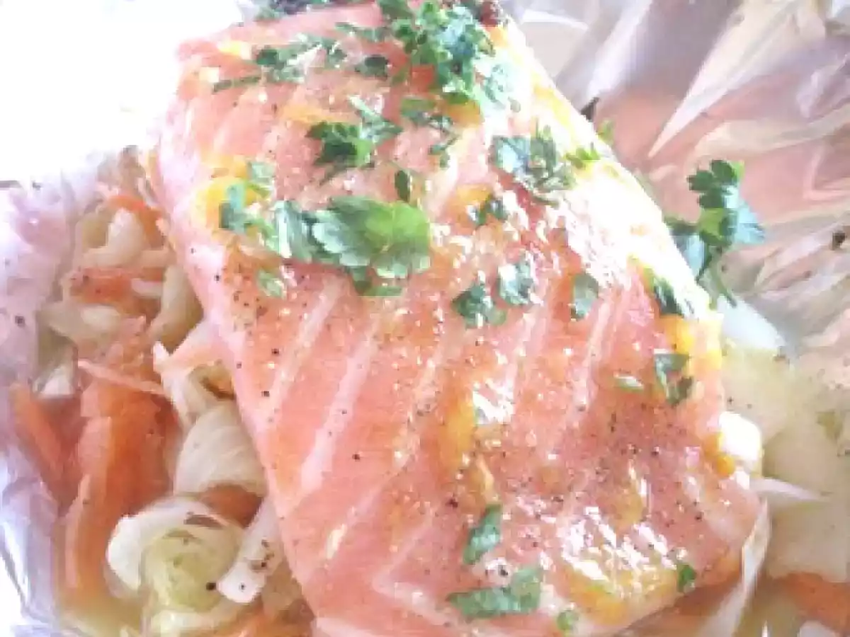 Papillotes de Saumon à l'orange et aux légumes